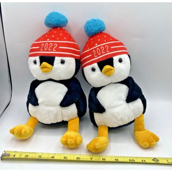 Hallmark Penguin Plush 2022 Stuffed Animal 11" Christmas Winter Lot of 2 HTF - Picture 7 of 16